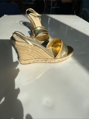 Mossimo Supply Co. Gold Espadrille Wedge Sandals